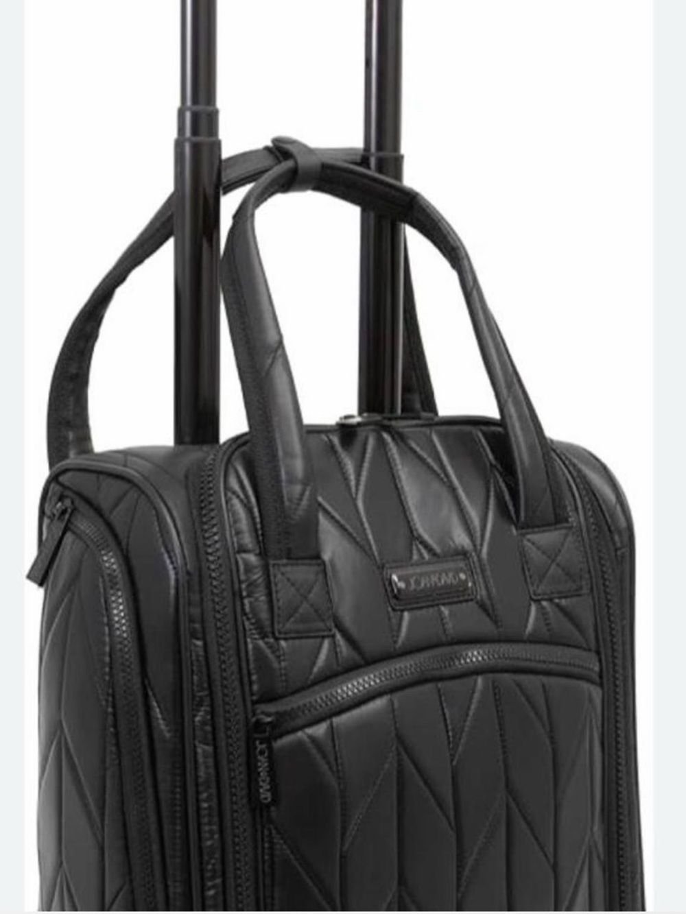 Joan & David Stylish Black Quilted Carry-On office  on wheels. Unisex